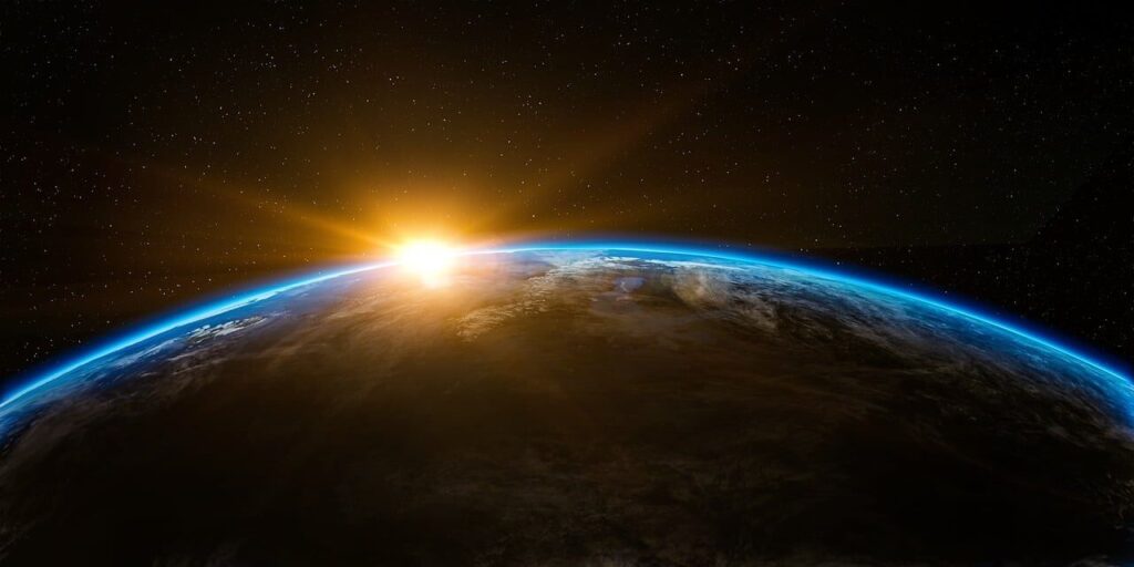 earth, space, sunlight, sun rays, nature, sunrise, sunshine, flare, world, planet, outer space, universe, galaxy, cosmos, space wallpaper, space background, background